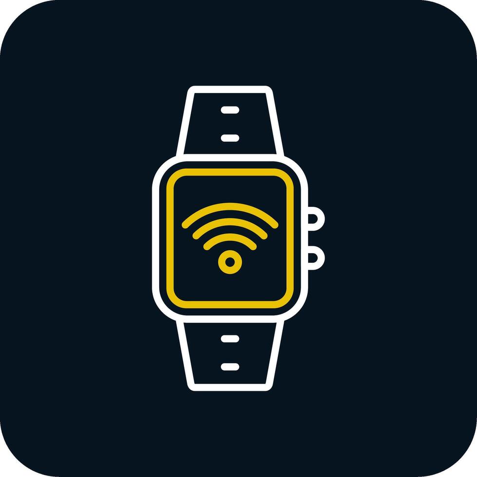 Wi-fi Line Yellow White Icon vector