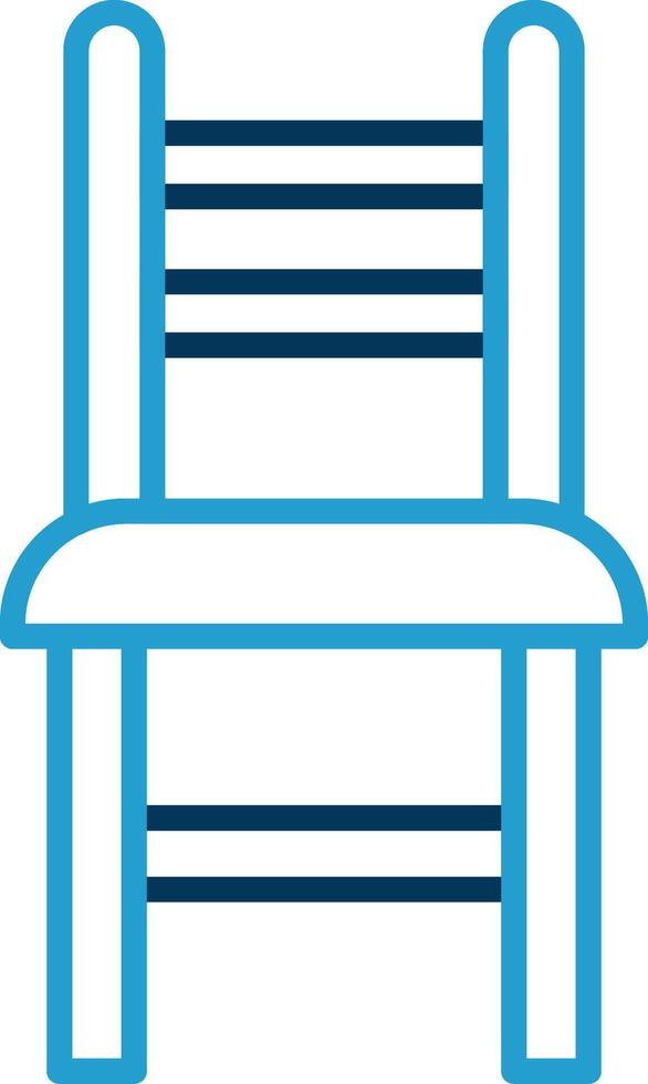 Dining Chair Line Blue Two Color Icon vector