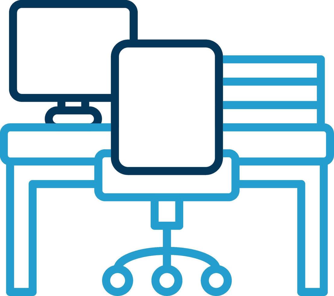 Workspace Line Blue Two Color Icon vector