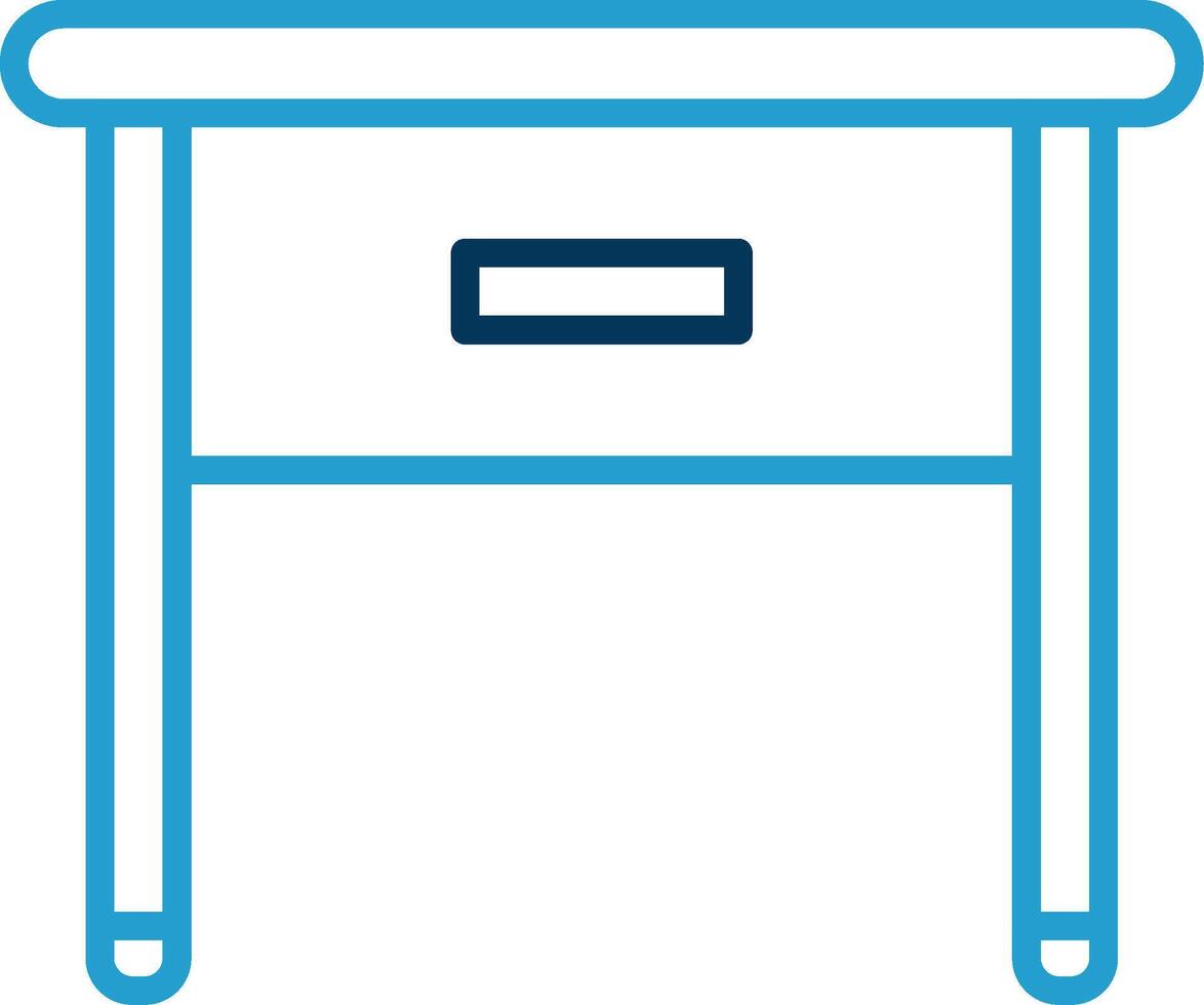 Side Table Line Blue Two Color Icon vector