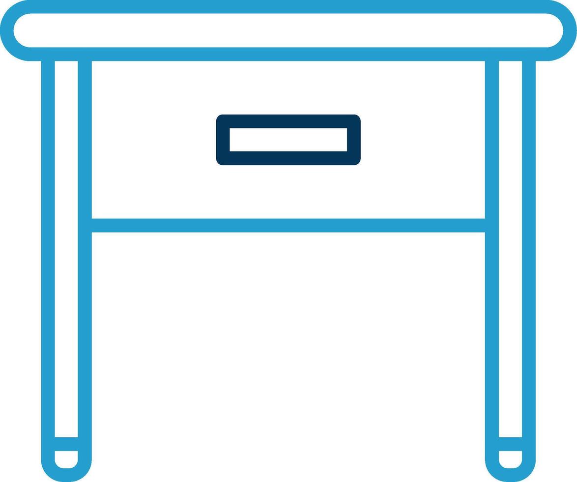 Side Table Line Blue Two Color Icon vector