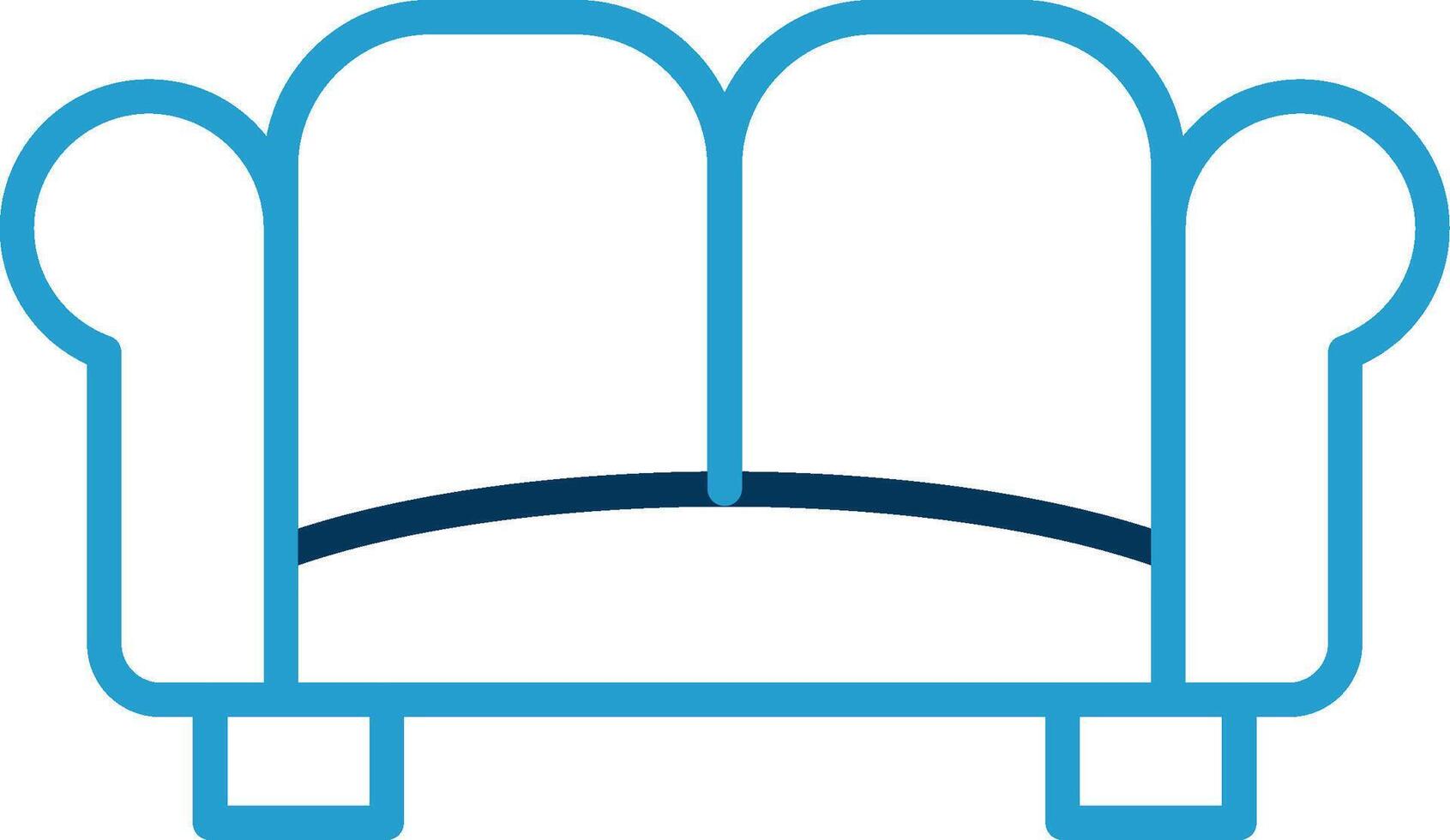 Sofa Line Blue Two Color Icon vector