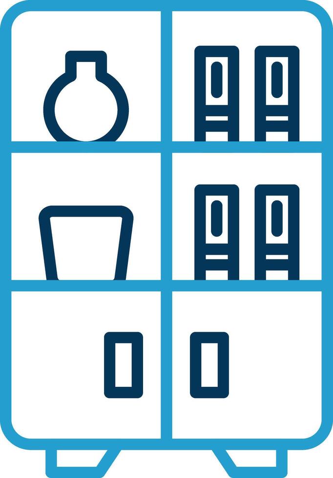 Display Case Line Blue Two Color Icon vector