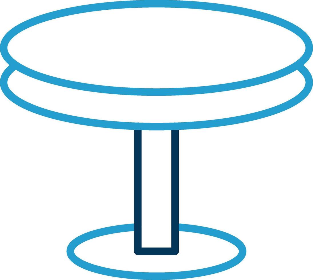 Round Table Line Blue Two Color Icon vector