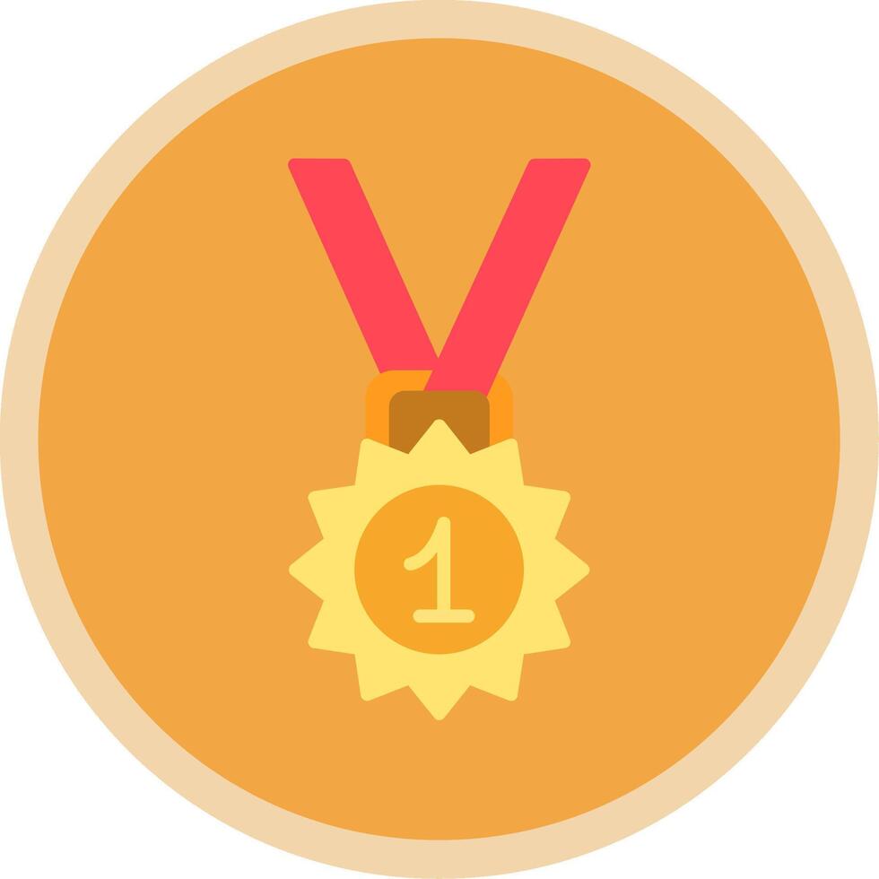 Medal Flat Multi Circle Icon vector