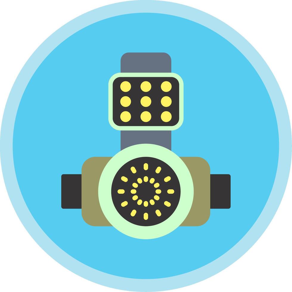 Head Light Flat Multi Circle Icon vector