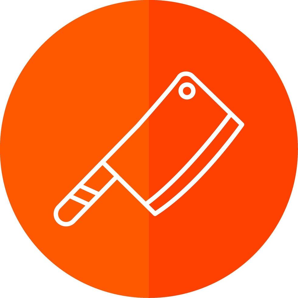 Butcher Knife Line Yellow White Icon vector