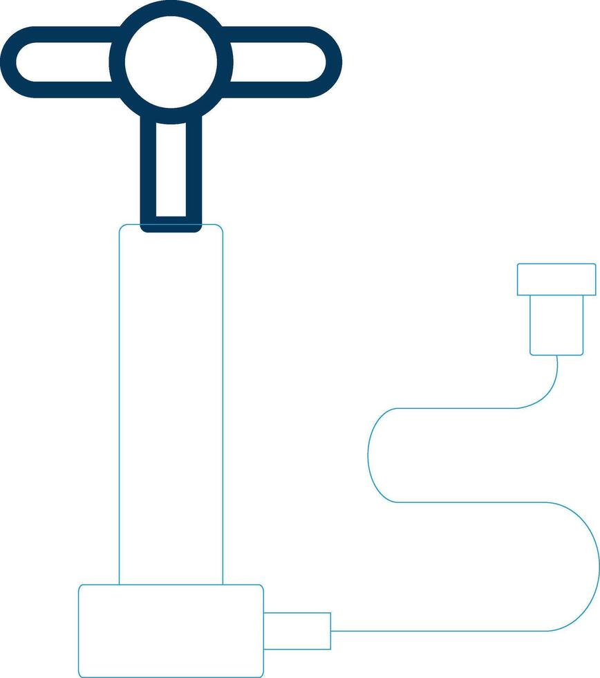 Air Pump Line Blue Two Color Icon vector
