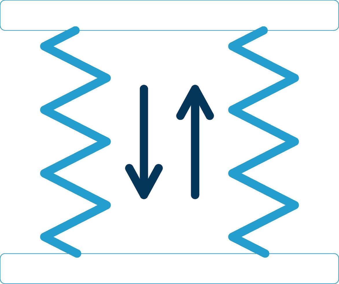 Car Lift Line Blue Two Color Icon vector