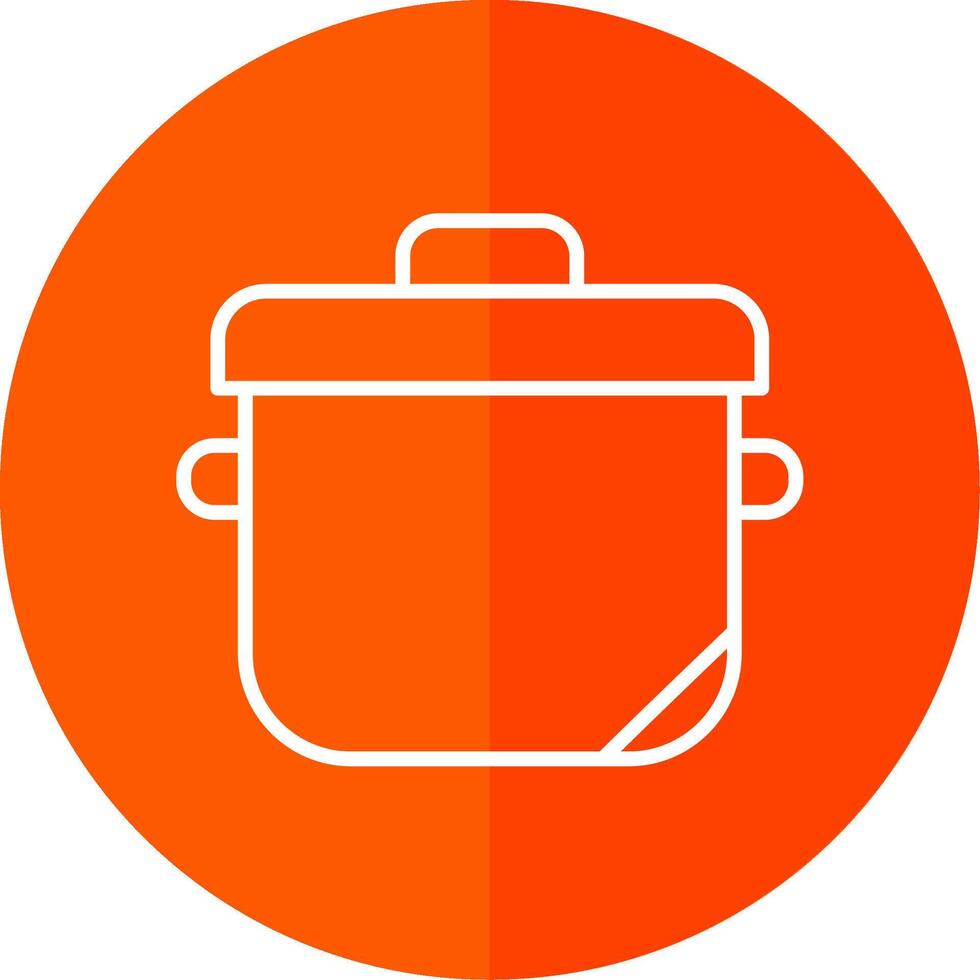 Pot Line Yellow White Icon vector