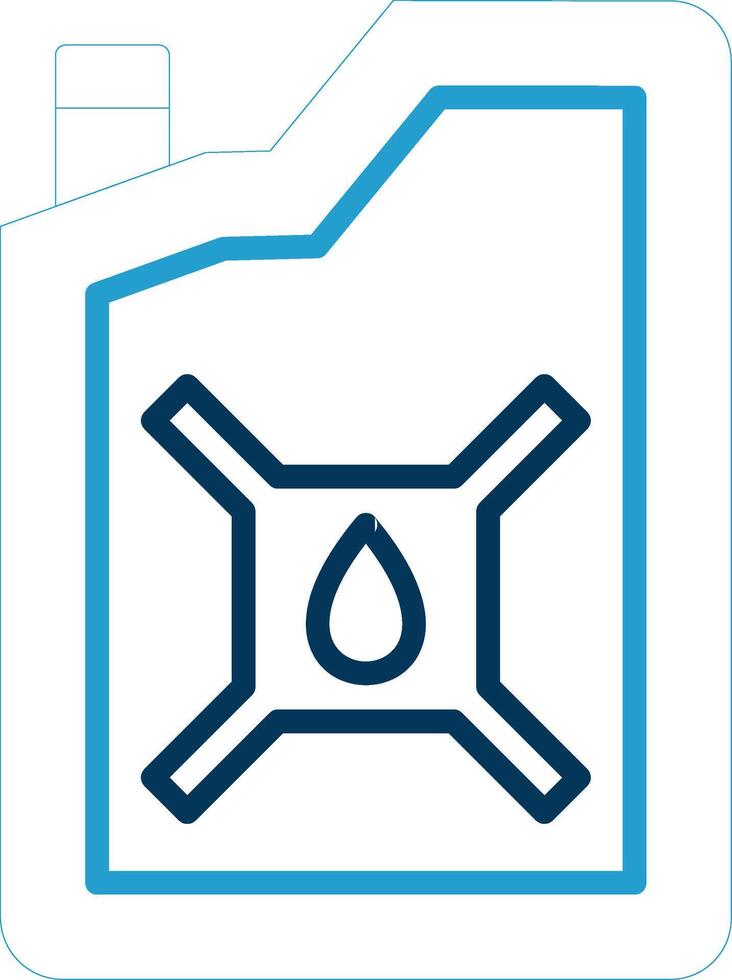Petrol Can Line Blue Two Color Icon vector