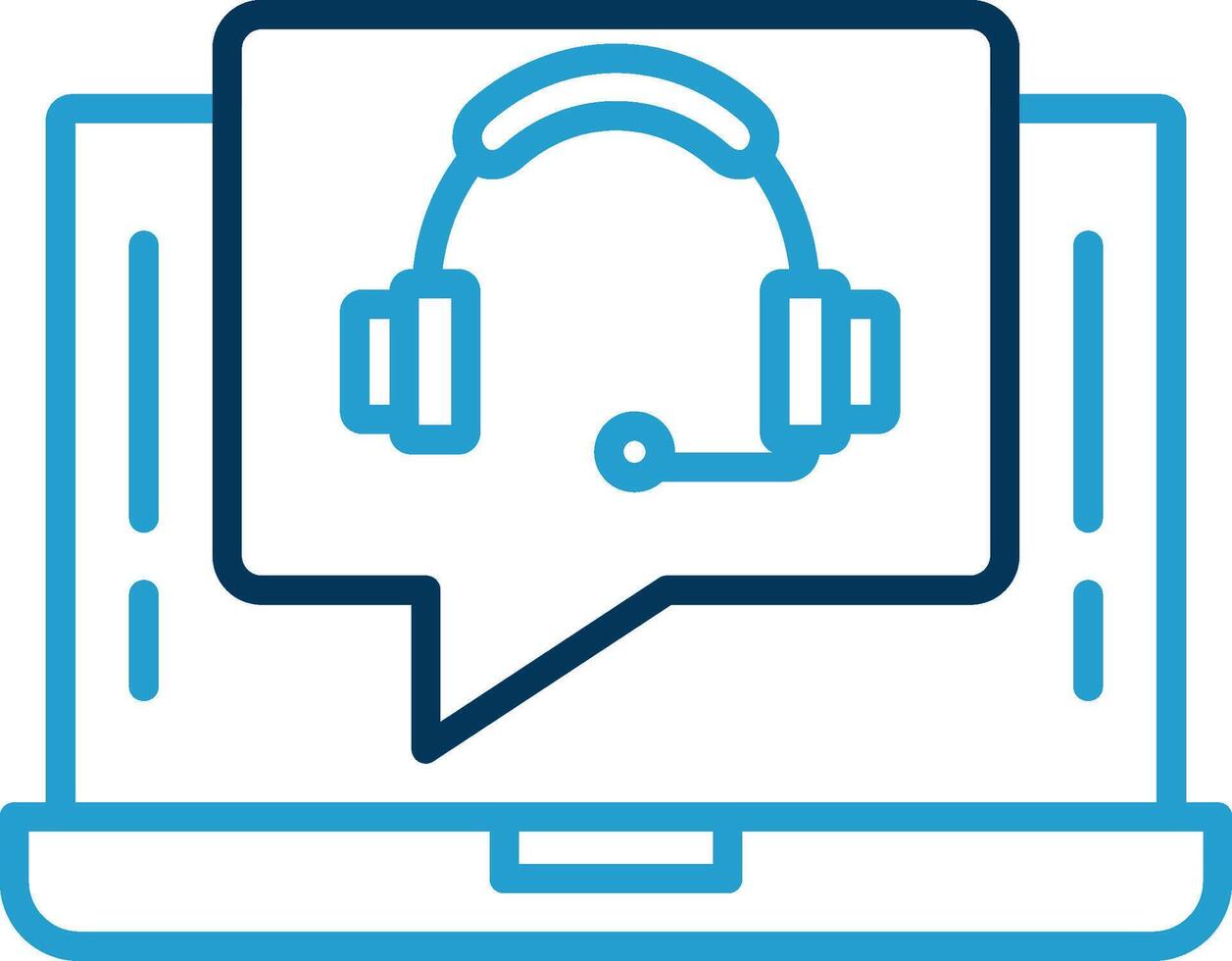 Support Call Line Blue Two Color Icon vector