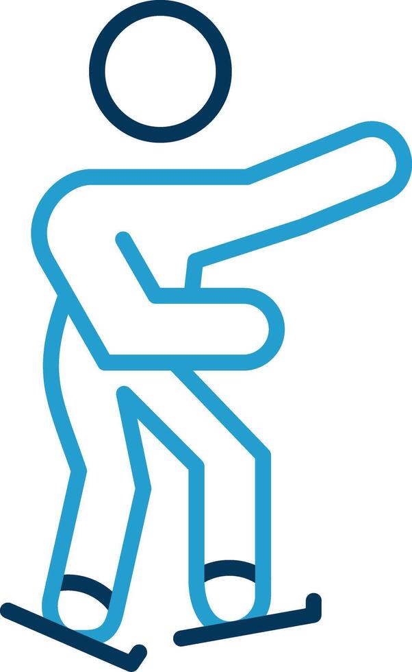 Skater Line Blue Two Color Icon vector