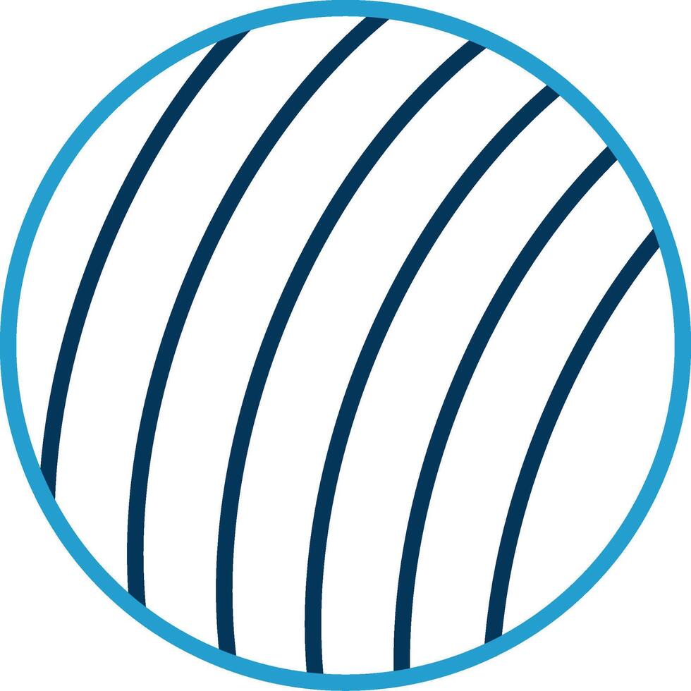 Exercise Ball Line Blue Two Color Icon vector