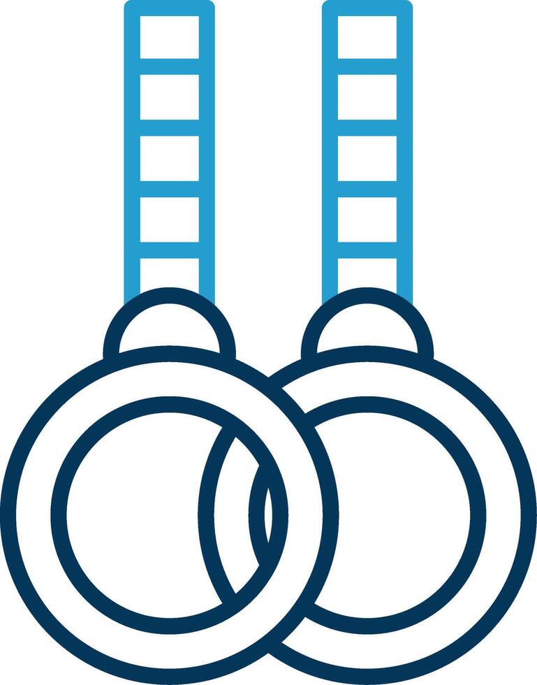 Gymnastic Rings Line Blue Two Color Icon vector