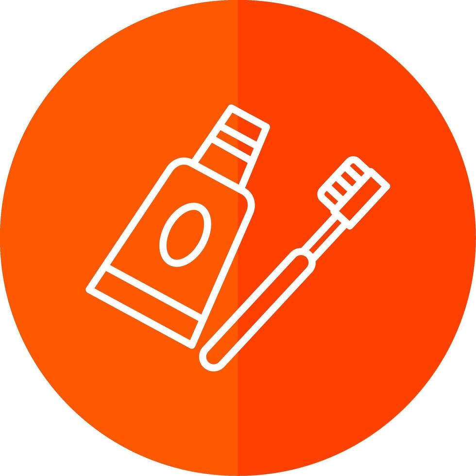 Toothpaste Line Yellow White Icon vector