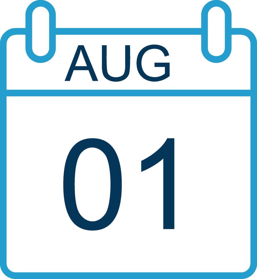 August Line Blue Two Color Icon vector