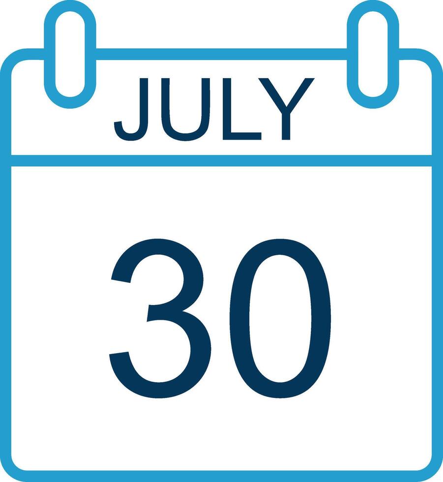 July Line Blue Two Color Icon vector
