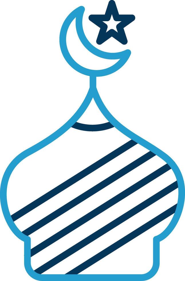 Mosque Line Blue Two Color Icon vector