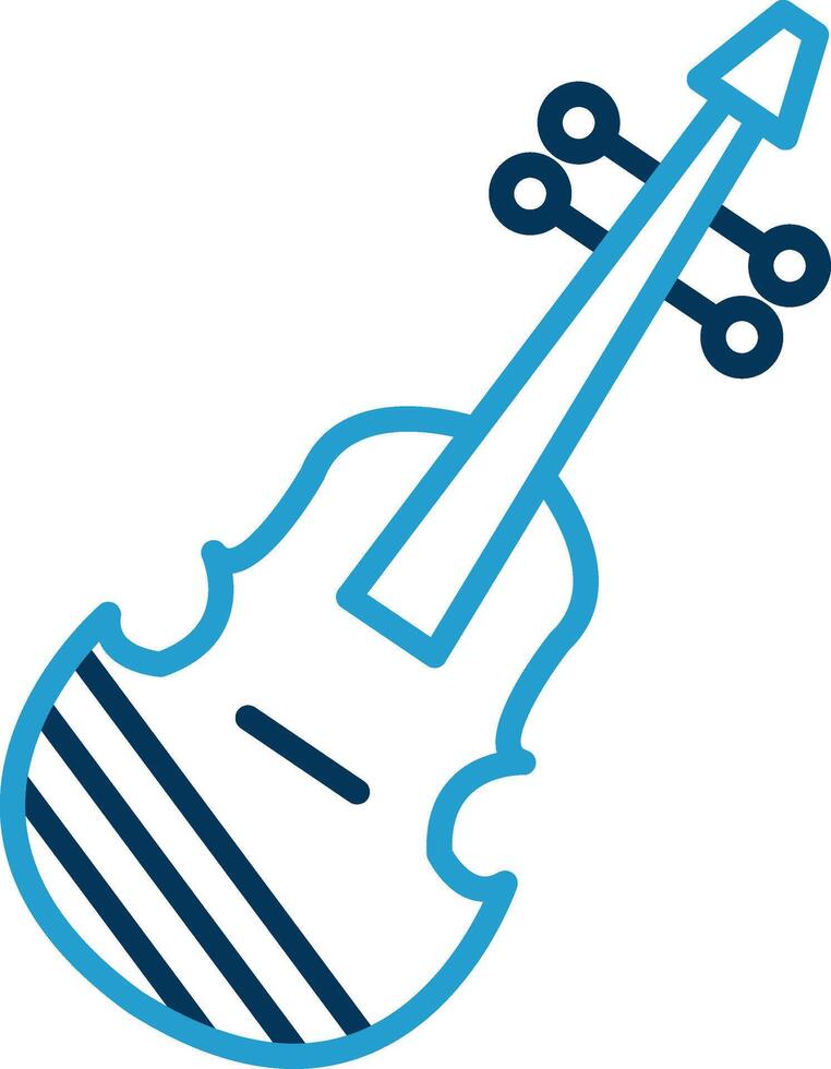Violin Line Blue Two Color Icon vector