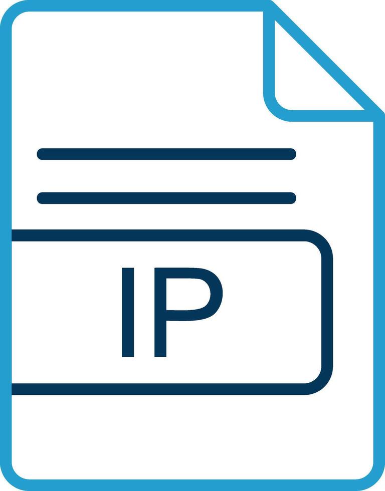 IP File Format Line Blue Two Color Icon vector