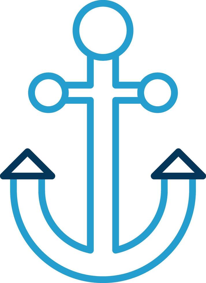 Anchor Line Blue Two Color Icon vector