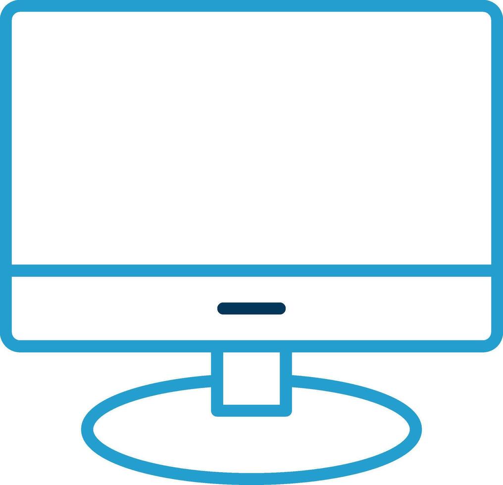 Lcd Line Blue Two Color Icon vector