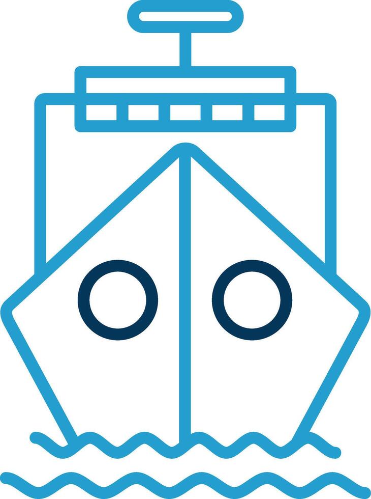 Ship Line Blue Two Color Icon vector