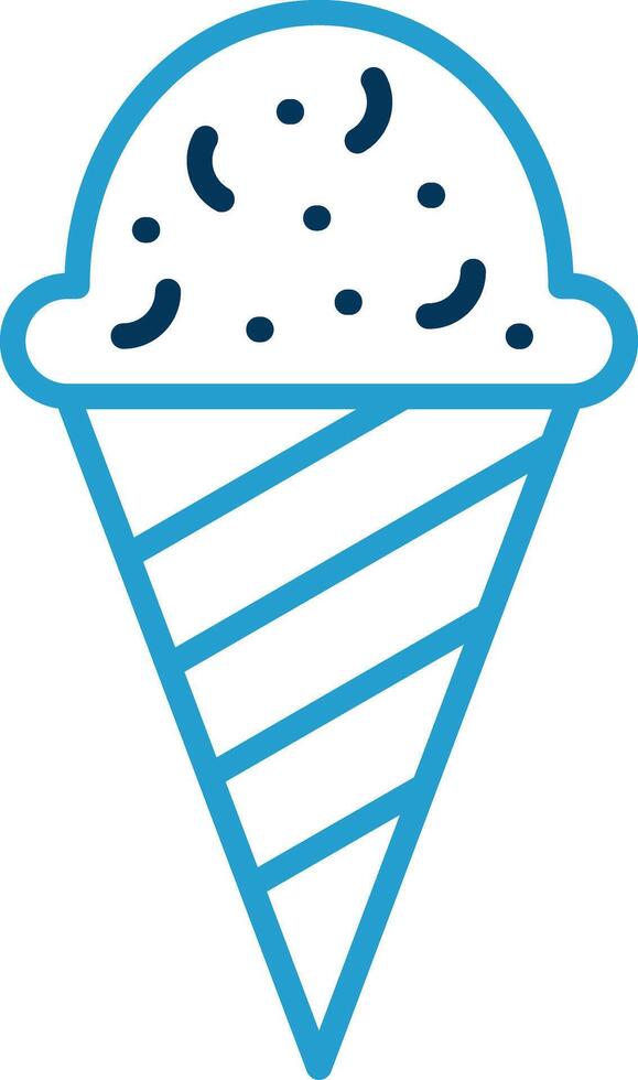 Icecream Line Blue Two Color Icon vector