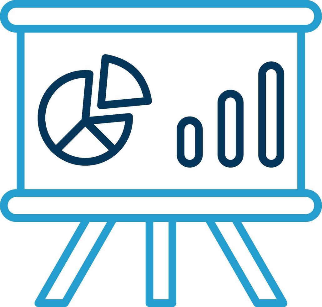 Whiteboard Line Blue Two Color Icon vector