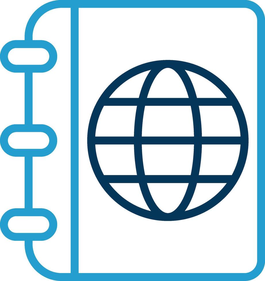 Travel Guide Line Blue Two Color Icon vector