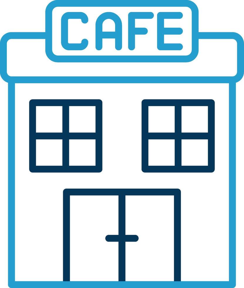Cafe Line Blue Two Color Icon vector
