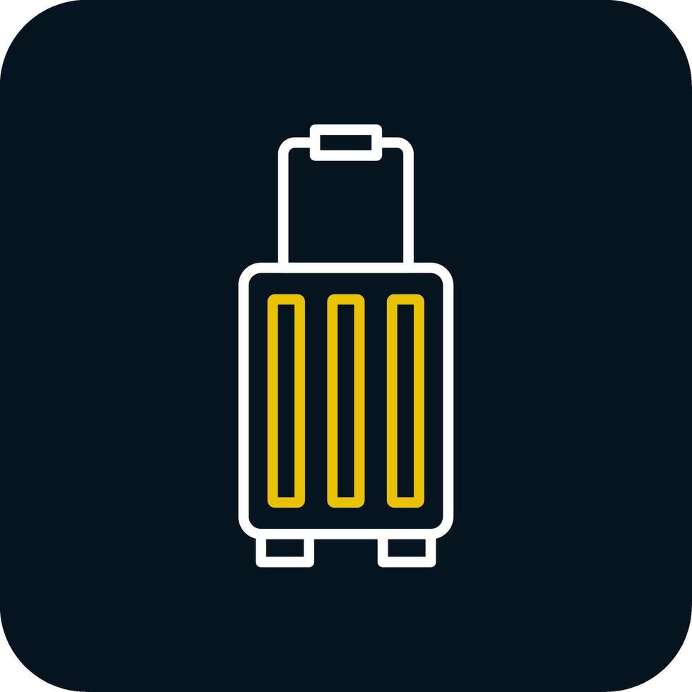 Suitcase Line Yellow White Icon vector