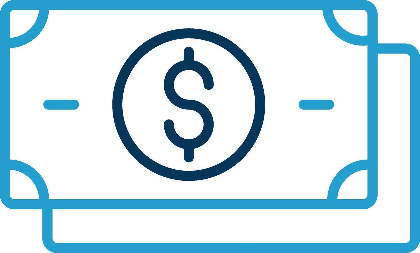 Dollar Line Blue Two Color Icon vector