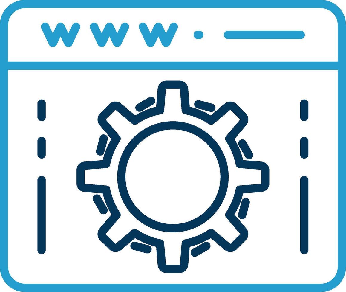 Web Optimization Line Blue Two Color Icon vector