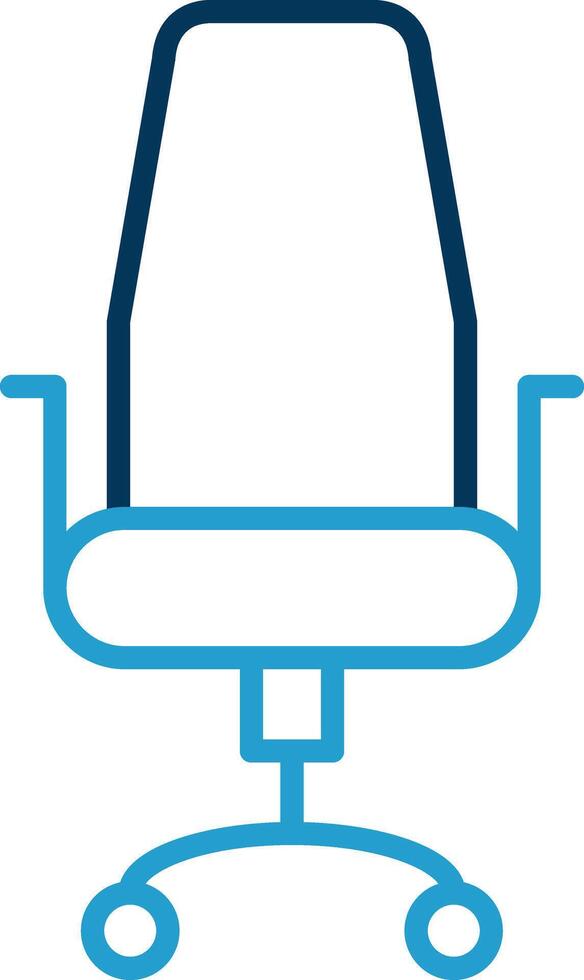 Chair Line Blue Two Color Icon vector