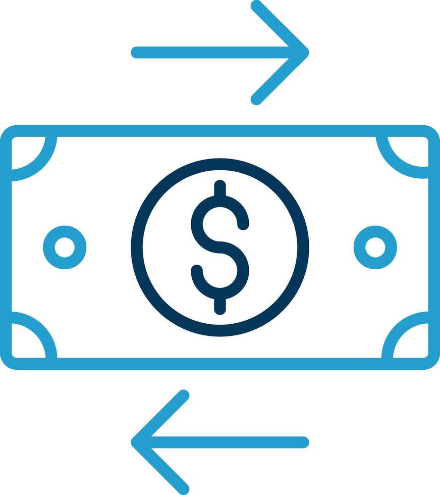 Bank Transfer Line Blue Two Color Icon vector