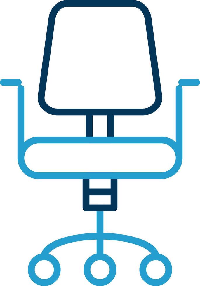 Chair Line Blue Two Color Icon vector