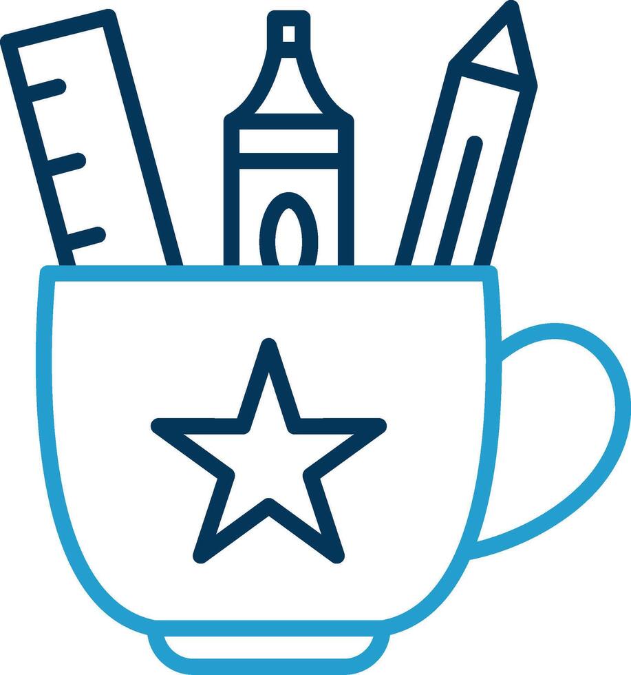 Cup Line Blue Two Color Icon vector