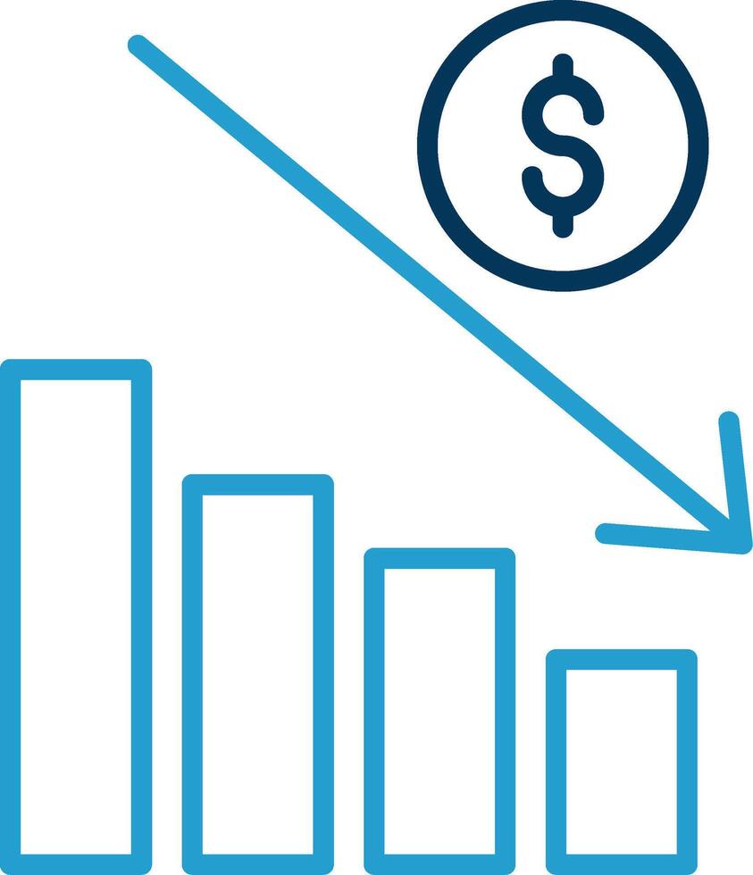 Losses Line Blue Two Color Icon vector