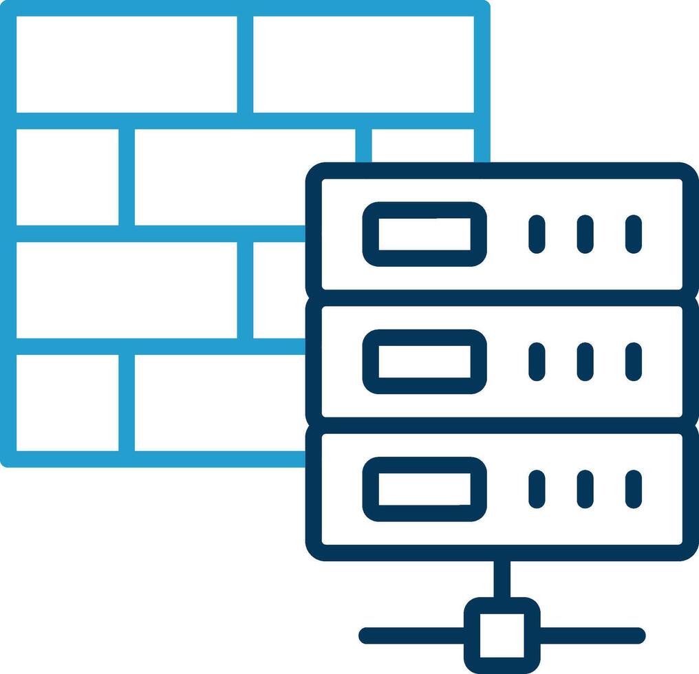 Firewall Line Blue Two Color Icon vector