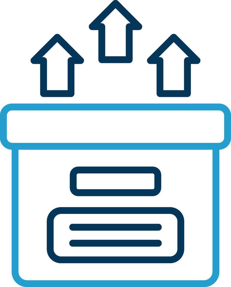 Storage Box Line Blue Two Color Icon vector