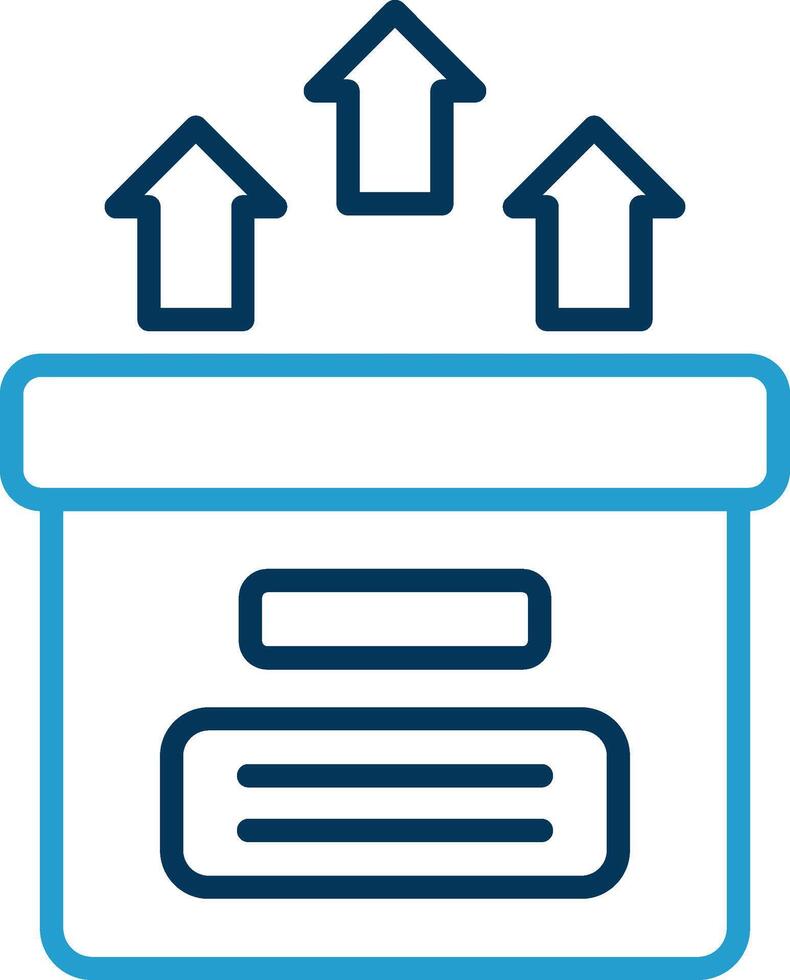 Storage Box Line Blue Two Color Icon vector