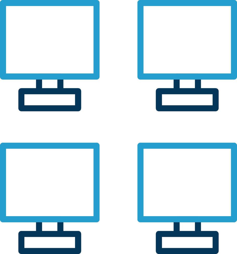 Monitors Line Blue Two Color Icon vector