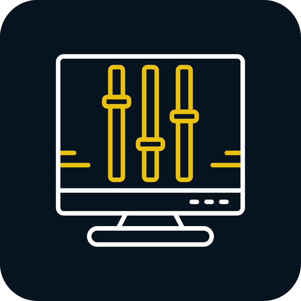 Equalization Line Yellow White Icon vector