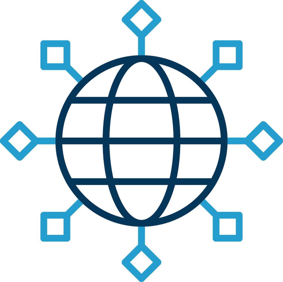 Internet Line Blue Two Color Icon vector