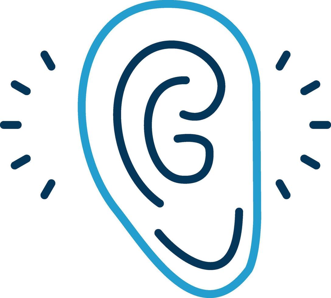 Listening Line Blue Two Color Icon vector