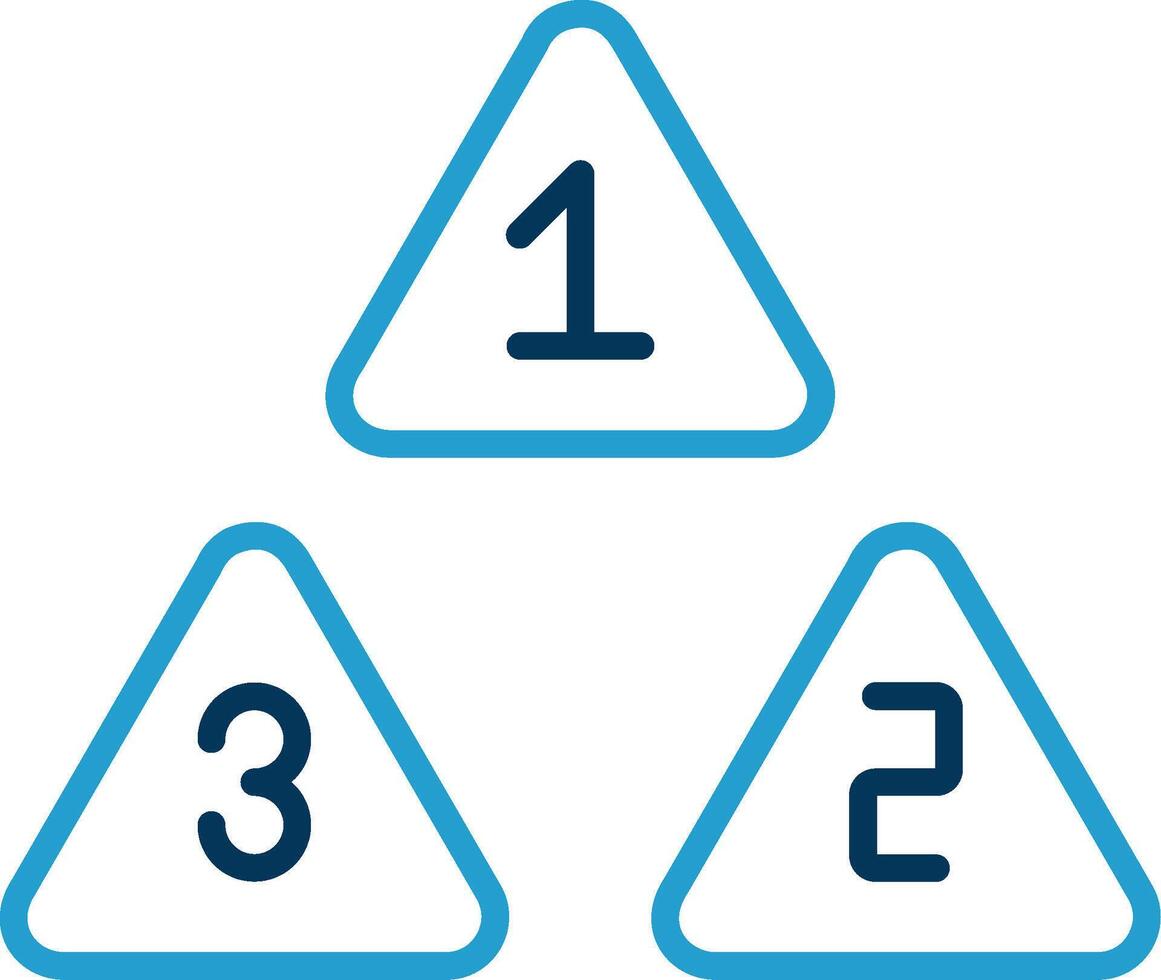 Numbers Line Blue Two Color Icon vector