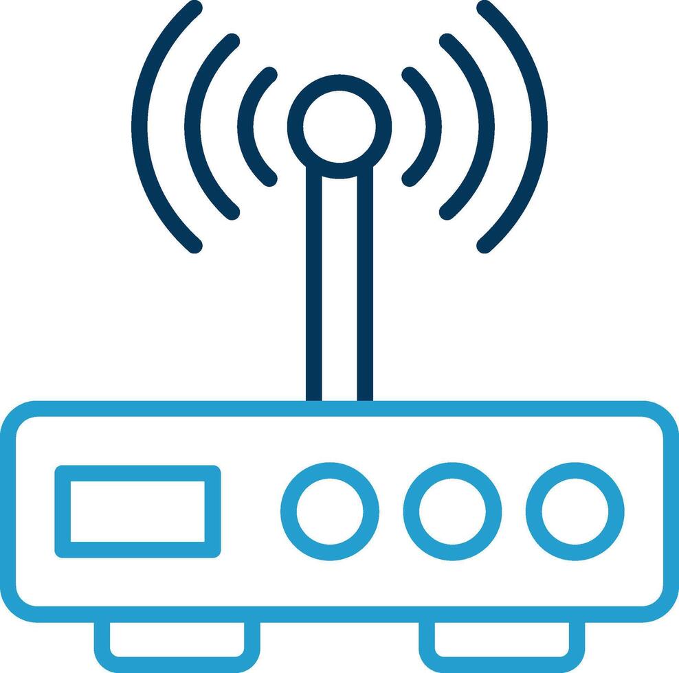 Modem Line Blue Two Color Icon vector