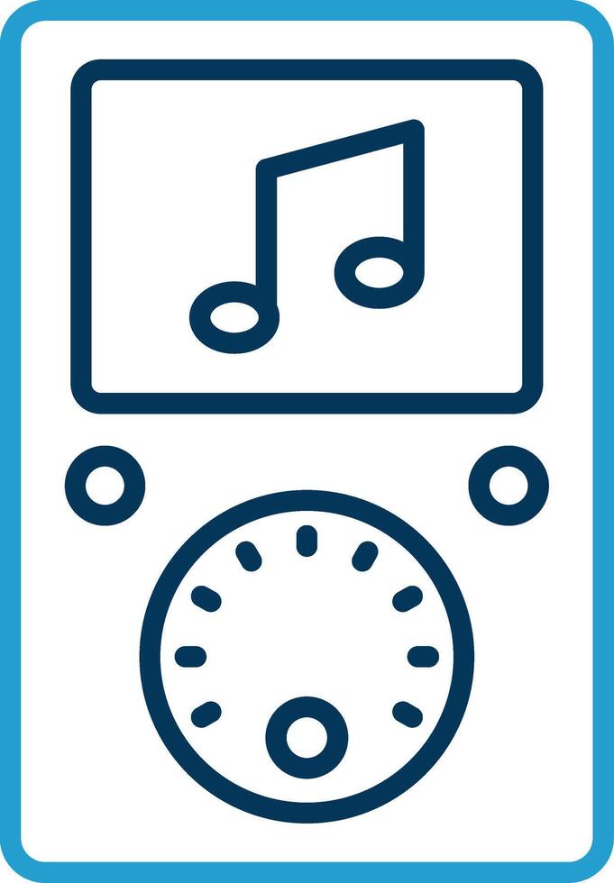 Music Player Line Blue Two Color Icon vector